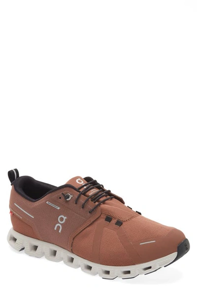 On Men's Cloud 5 Waterproof Sneakers In Cocoa/ Frost