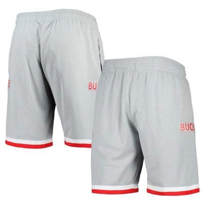 MITCHELL & NESS MITCHELL & NESS SILVER OHIO STATE BUCKEYES AUTHENTIC SHORTS
