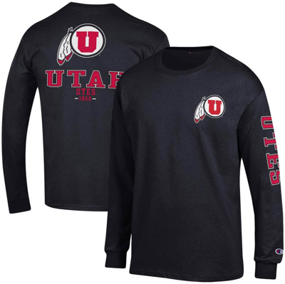 Champion Black Utah Utes Team Stack Long Sleeve T-shirt