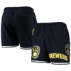 Pro Standard Navy Milwaukee Brewers Logo Mesh Shorts In Navy