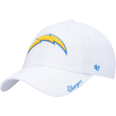 47 Brand '47 White Los Angeles Chargers Miata Clean Up Logo Adjustable Hat