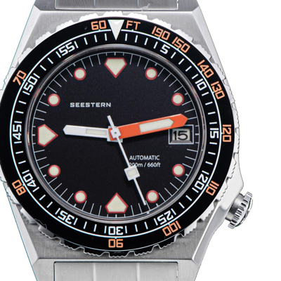Pre-owned Seestern V3 S407-600t.k Genuine Ceramic Bezel 200m Diver's Sport Watch Black