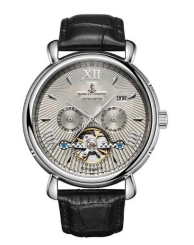 Pre-owned Samuel Joseph Bespoke Edition Steel & Grey Automatic Designer Mens Watch 0252846