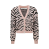 Alessandra Rich Zebra Pattern Knitted Cardigan In Pink