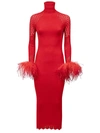 Verguenza Red Red High Neck Midi Knit Dress In Red