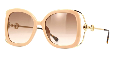 Gucci Gg1021s Ivory Female Sunglasses In Brown