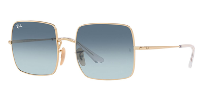 Ray Ban Square 1971 Bi-gradient Sunglasses Gold Frame Blue Lenses 54-19