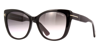 Tom Ford Cara Plastic Cat-eye Sunglasses In 01b Shiny Black