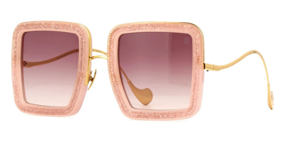 Anna-karin Karlsson Beaming Sky Swarovski Square Acetate Sunglasses In Pink