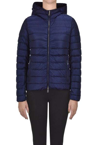 Add Quilted Lightweight Down Jacket In Navy Blue