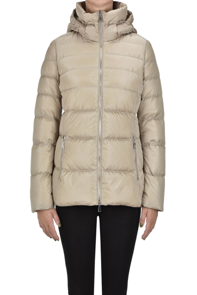 Add Quilted Down Jacket In Beige