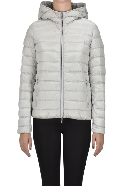 Add Quilted Lightweight Down Jacket In Light Grey