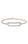 Meshmerise 18k Gold Plated Stainless Steel Diamond Bangle Bracelet In Rose Gold