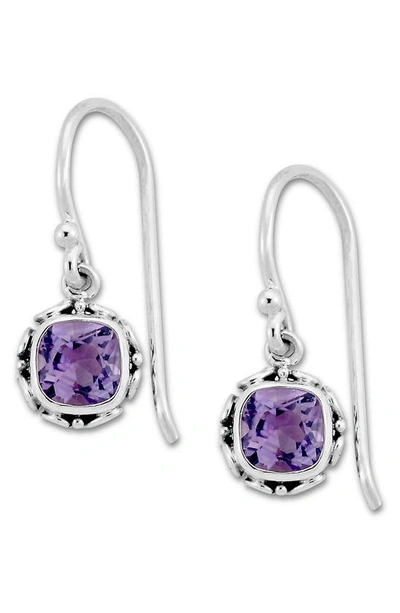 Samuel B. Sterling Silver Amethyst Drop Earrings In Purple