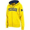 Colosseum Stadium Athletic Gold Michigan Wolverines Arched Name Full-zip Hoodie In Maize