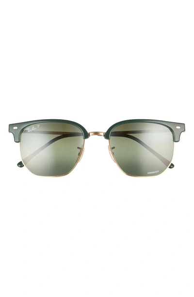Ray Ban Clubmaster 53mm Polarized Square Sunglasses In Green