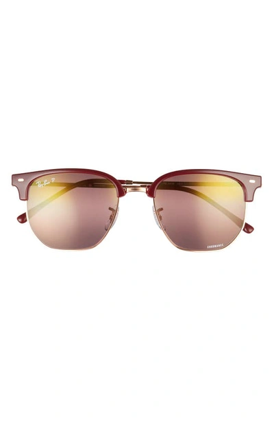 Ray Ban Clubmaster 53mm Polarized Square Sunglasses In Bordeaux