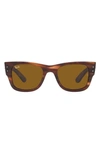 Ray Ban Mega Wayfarer 51mm Square Sunglasses In Striped_havana_brown