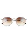 Ray Ban 55mm Gradient Geometric Sunglasses In Gray/brown Gradient