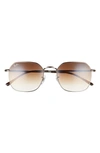 Ray Ban 55mm Gradient Geometric Sunglasses In Gunmetal