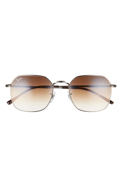 Ray Ban 55mm Gradient Geometric Sunglasses In Gray/brown Gradient