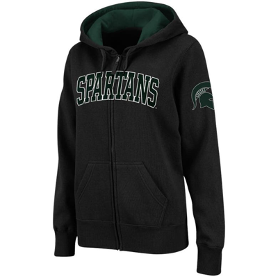 Colosseum Stadium Athletic Black Michigan State Spartans Arched Name Full-zip Hoodie