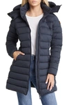 Save The Duck Dorothy Hooded Stretch Puffer Jacket In Blue Black