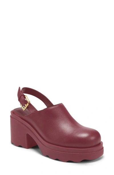 Aerosoles Violetta Platform Clog In Bordeaux Leather