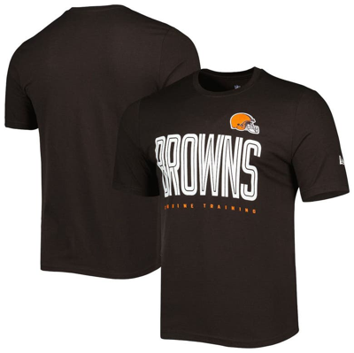 New Era Brown Cleveland Browns Combine Authentic Training Huddle Up T-shirt