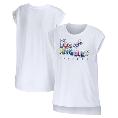 Wear By Erin Andrews White Los Angeles Dodgers Greetings From T-shirt
