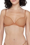 Skarlett Blue Women's Mischief Underwire Sheer Fishnet Mesh Bra 324158 In Gleam,terracotta