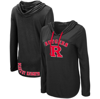 Colosseum Women's  Black Rutgers Scarlet Knights My Lover Lightweight Hooded Long Sleeve T-shirt In Black