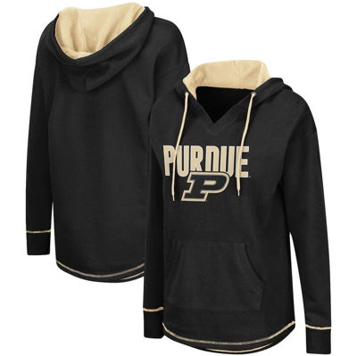 Colosseum Black Purdue Boilermakers Tunic Pullover Hoodie