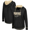 Colosseum Black Purdue Boilermakers Tunic Pullover Hoodie In Black