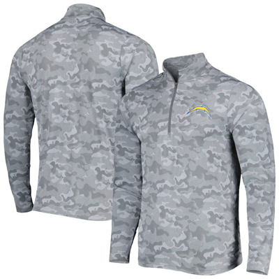 Antigua Gray Los Angeles Chargers Brigade Quarter-zip Sweatshirt