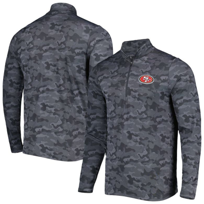Antigua Black San Francisco 49ers Brigade Quarter-zip Sweatshirt