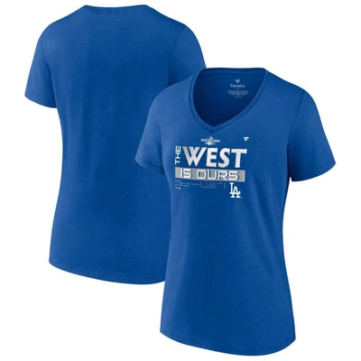 Fanatics Branded Royal Los Angeles Dodgers 2022 Nl West Division Champions Plus Size V-neck T-shirt