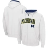 COLOSSEUM COLOSSEUM WHITE MICHIGAN WOLVERINES ARCH & LOGO 3.0 FULL-ZIP HOODIE