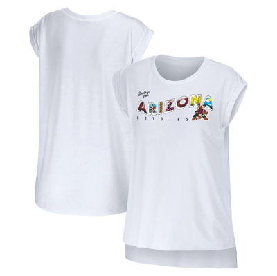 Wear By Erin Andrews White Arizona Coyotes Greetings From Muscle T-shirt