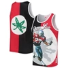 Mitchell & Ness Men's  Eddie George Black, Scarlet Ohio State Buckeyes Sublimated Player Tank Top In Black