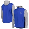 DUNBROOKE DUNBROOKE ROYAL/HEATHER GRAY LOS ANGELES DODGERS ALPHA FULL-ZIP JACKET