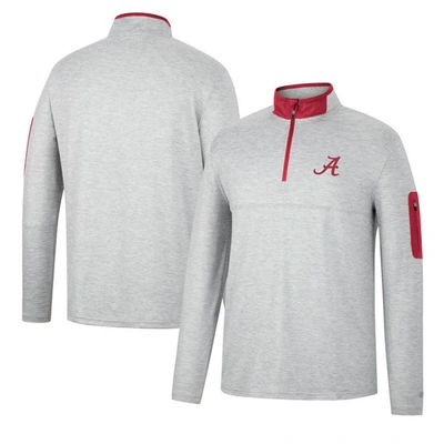 Colosseum Men's  Heathered Gray, Crimson Oklahoma Sooners Country Club Windshirt Quarter-zip Jacket In Heathered Gray,crimson
