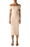 ST JOHN ONE-SHOULDER MILANO KNIT DRESS