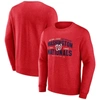 Fanatics Branded Heathered Red Washington Nationals Classic Move Pullover Sweatshirt In Heather Red