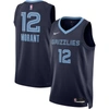 Nike Nba Team Limited Jersey Sw Fan Edition Gray Memphis Grizzlies Morant No. 12 Navy Blue Dark Blue