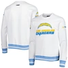 PRO STANDARD LA CHARGERS PRO STANDARD WHITE MASH UP PULLOVER SWEATSHIRT