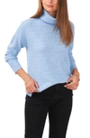 Vince Camuto Textured Turtleneck Sweater In Blue Hthr