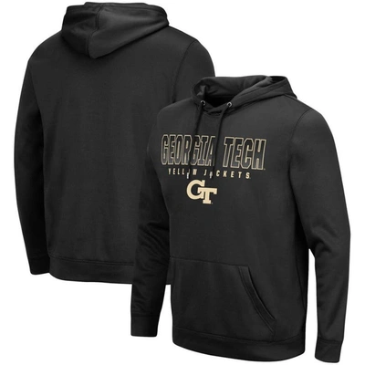 Colosseum Black Georgia Tech Yellow Jackets Blackout 3.0 Pullover Hoodie
