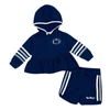 COLOSSEUM GIRLS INFANT COLOSSEUM NAVY PENN STATE NITTANY LIONS SPOONFUL FULL-ZIP HOODIE & SHORTS SET