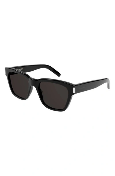 Saint Laurent Men's New Wave 54mm Rectangular Acetate Sunglasses In Shiny Black